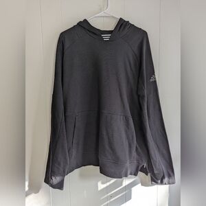 NWT Adidas Women's Black Kangaroo Pocket Sweatshirt with side zipper hem- size L